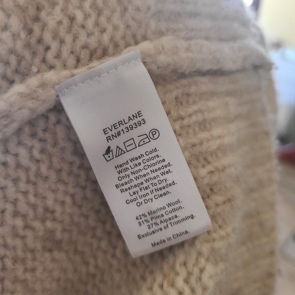 Everlane cream oatmeal cloud cardigan alpaca wool Size S - Picture 5 of 5